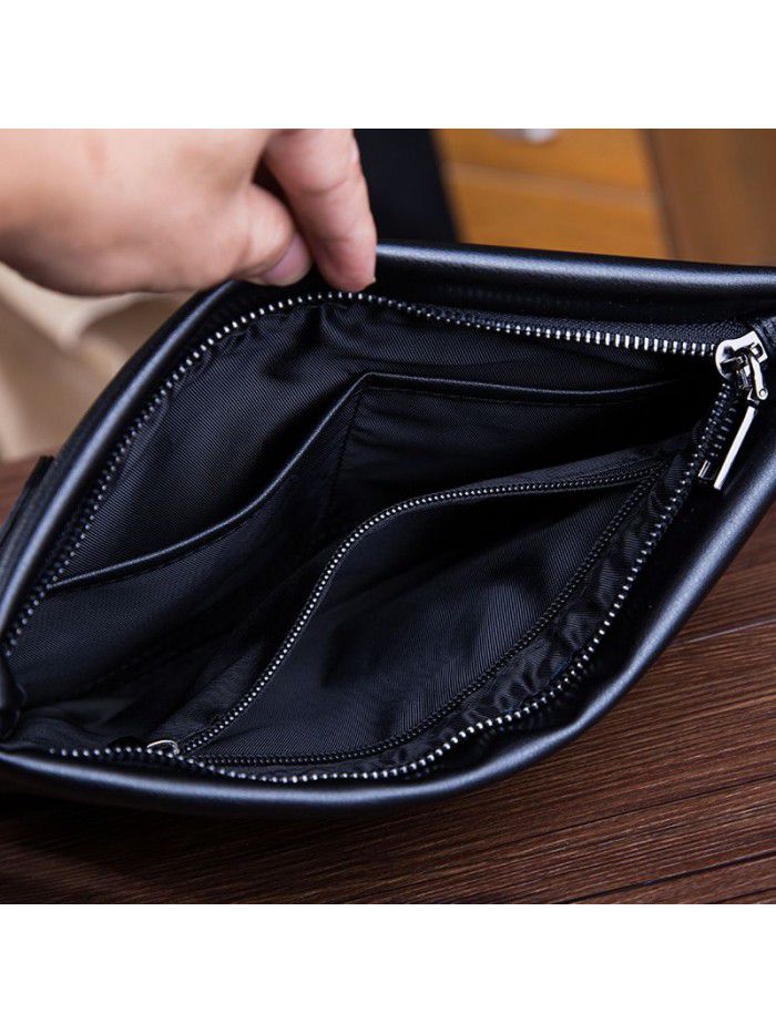 Men's business hand bag simple fashion envelope bag hand bag wallet hand bag Korean version men's bag soft leather bag