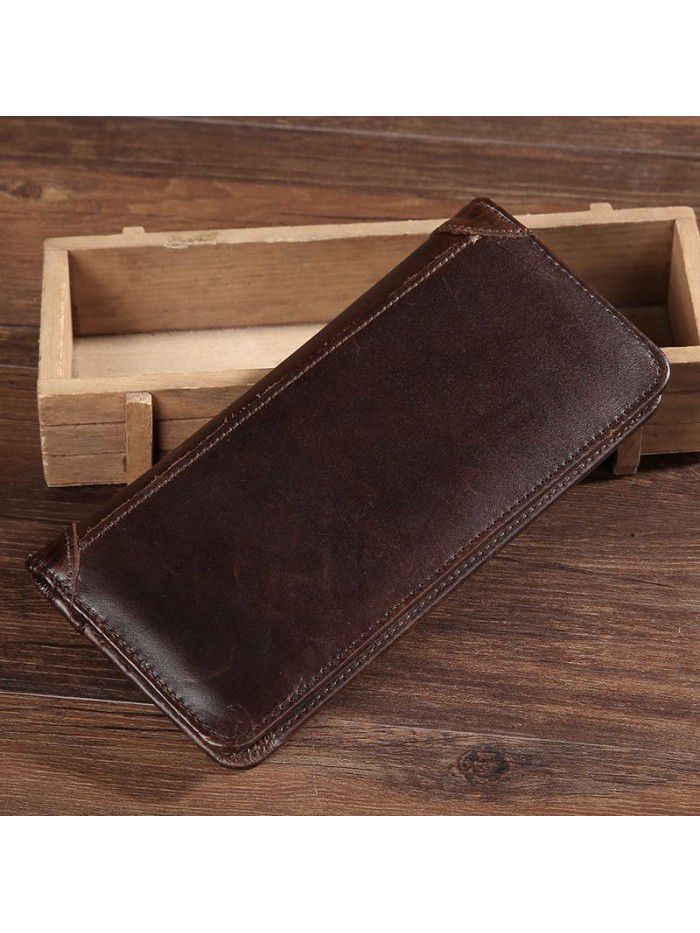 Foreign trade source new men's bag men's casual leather hand bag head layer leather wallet bag hand bag zipper bag