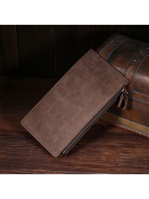 Wholesale new retro crazy horse skin men's wallet,...