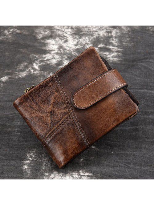 RFID antimagnetic Leather Men's wallet men's doubl...