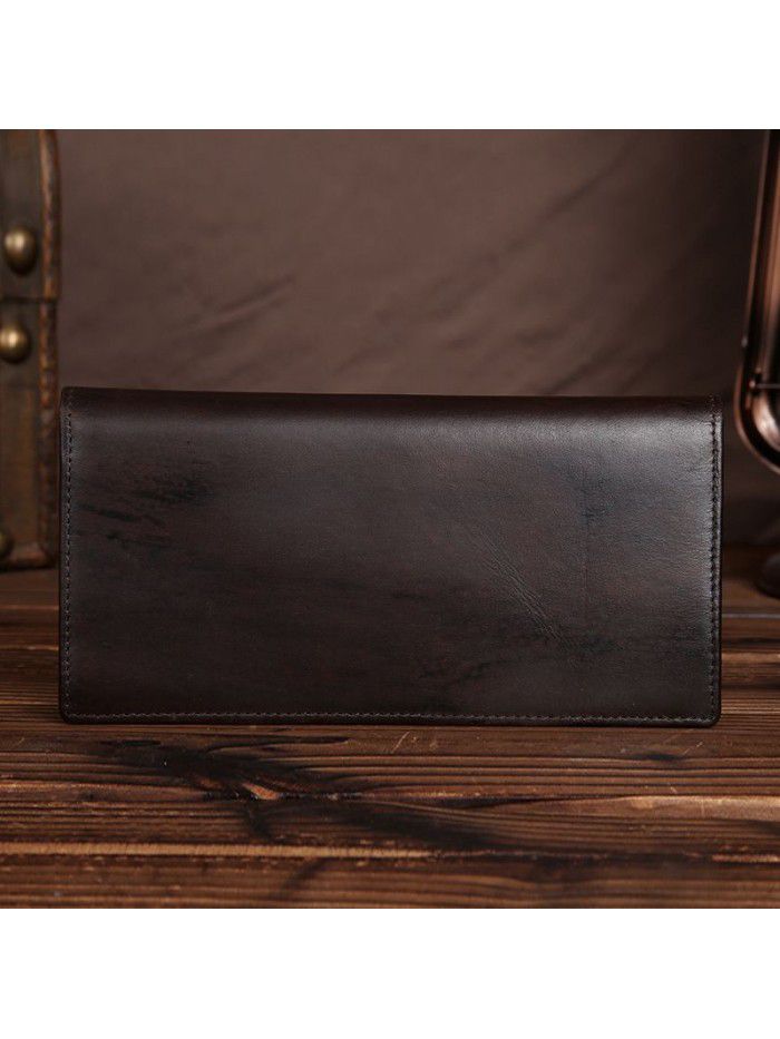 New head leather wallet hand painted Retro Leather leisure wallet hand bag men's wallet wholesale