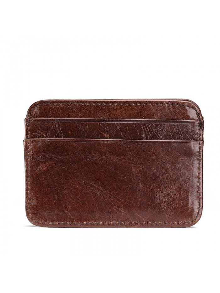 New men's leather wallet, oil wax leather, multi card, Retro Leather, zero wallet, card and bag wholesale