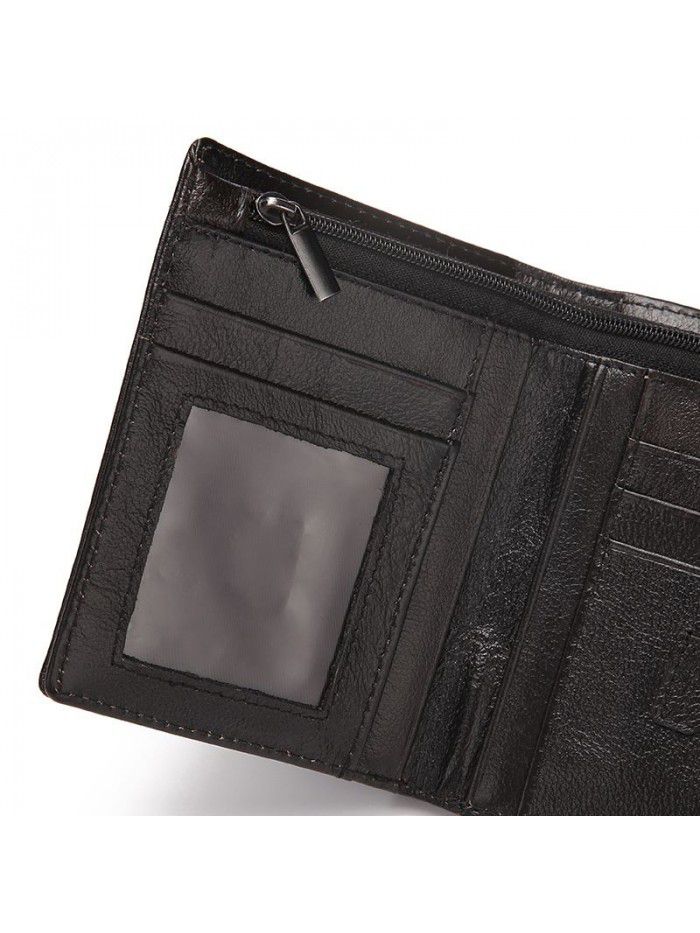 New foreign trade men's wallet men's leather short vertical head leather leisure soft wallet manufacturers wholesale