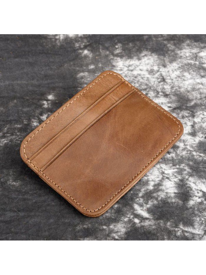 New men's leather wallet, oil wax leather, multi card, Retro Leather, zero wallet, card and bag wholesale