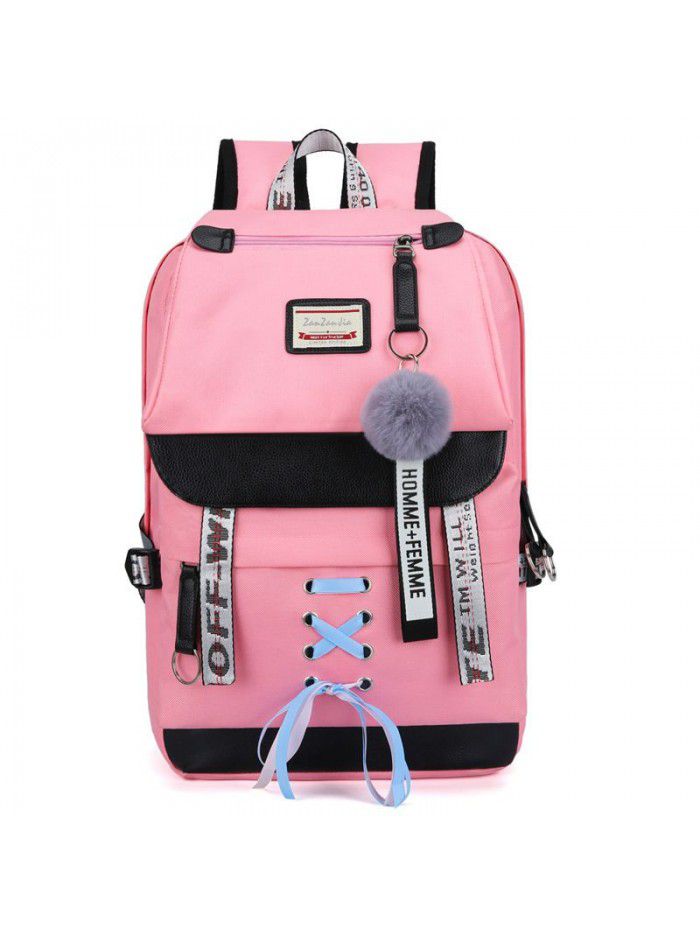 Cross border foreign trade new student schoolbag USB rechargeable backpack Korean backpack trend manufacturers direct customization