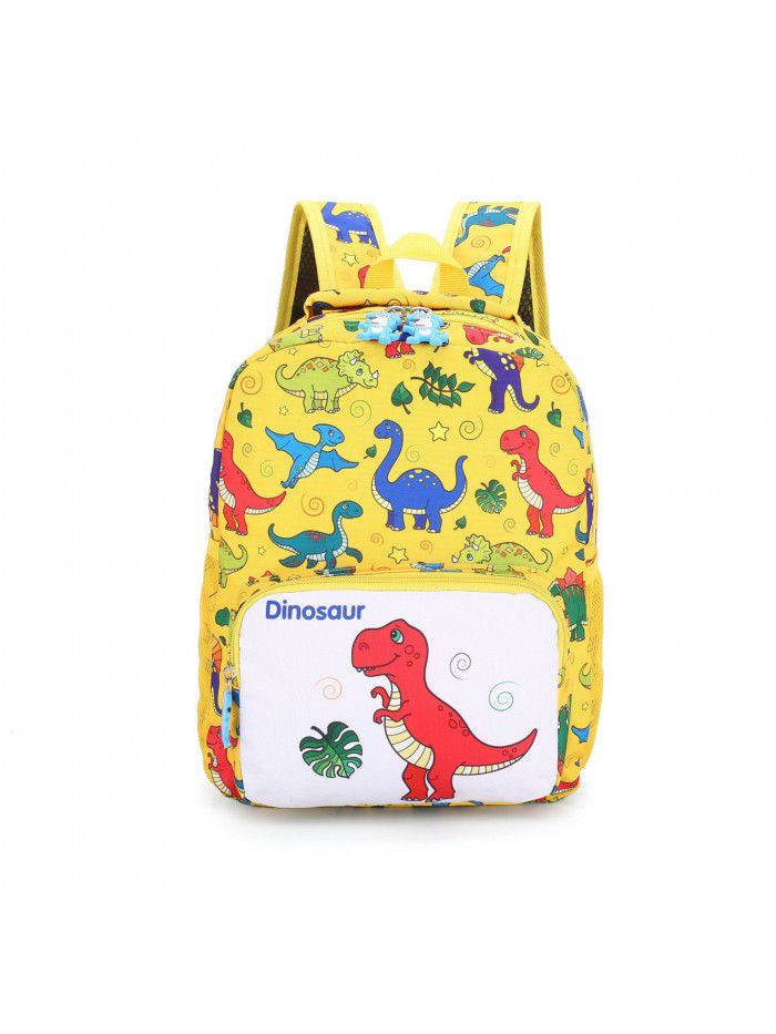 New kindergarten cartoon anti lost schoolbag dinosaur nylon printed children's backpack