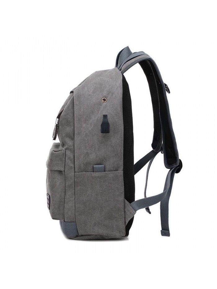 Cross border new backpack men's casual canvas travel trend fashion backpack high school students schoolbag