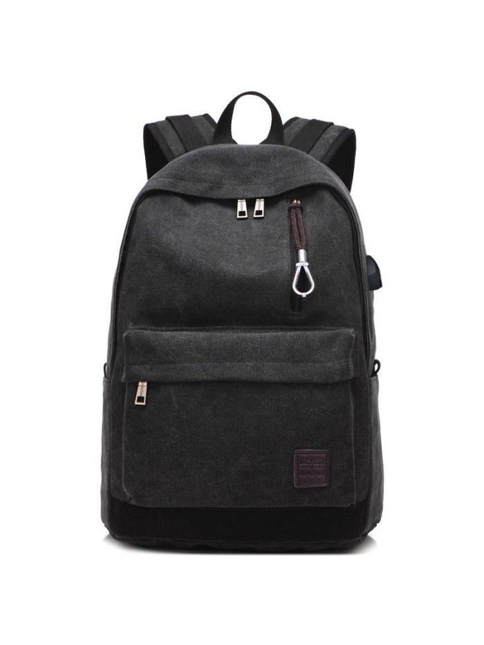 Cross border new backpack men's casual canvas travel trend fashion backpack high school students schoolbag