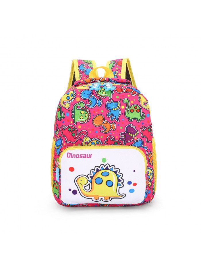 New kindergarten cartoon anti lost schoolbag dinosaur nylon printed children's backpack