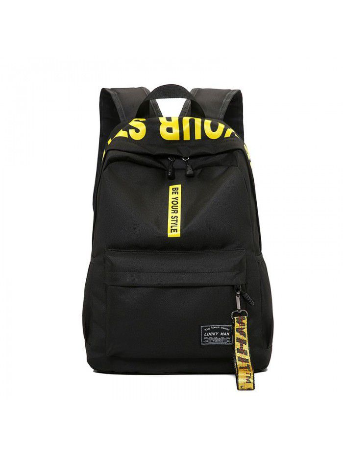 Cross border new leisure backpack nylon solid color student schoolbag backpack wholesale custom Backpack