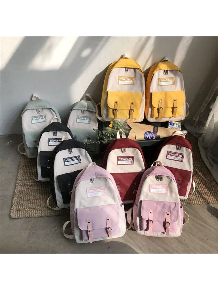 Ins schoolbag Korean version Harajuku wind ulzzang backpack female high school students Forest Department versatile Canvas Backpack trend