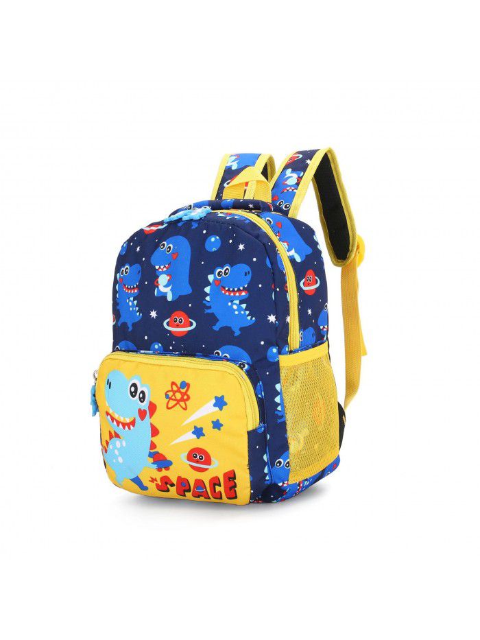 New kindergarten cartoon anti lost schoolbag dinosaur nylon printed children's backpack