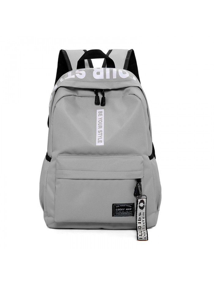 Cross border new leisure backpack nylon solid color student schoolbag backpack wholesale custom Backpack