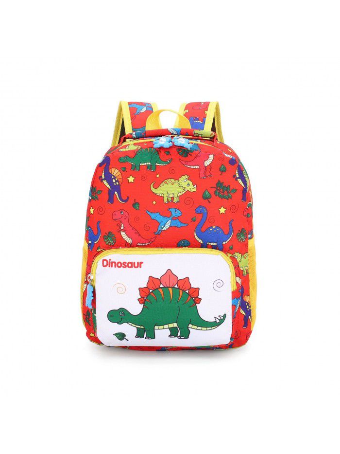 New kindergarten cartoon anti lost schoolbag dinosaur nylon printed children's backpack