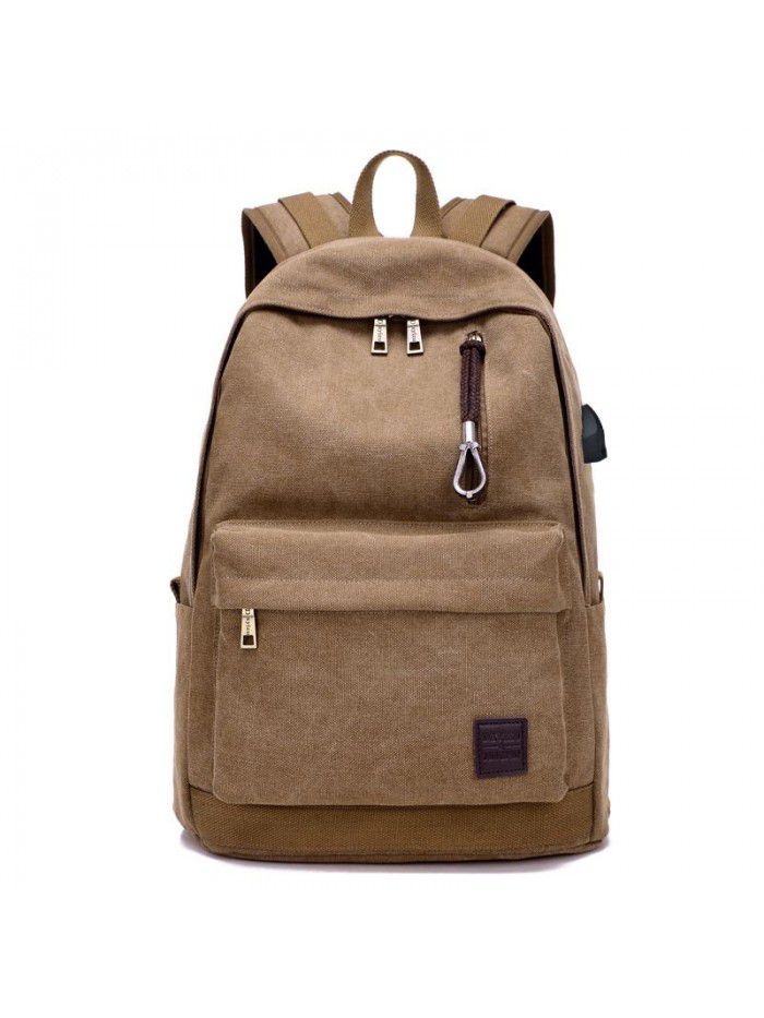 Cross border new backpack men's casual canvas travel trend fashion backpack high school students schoolbag