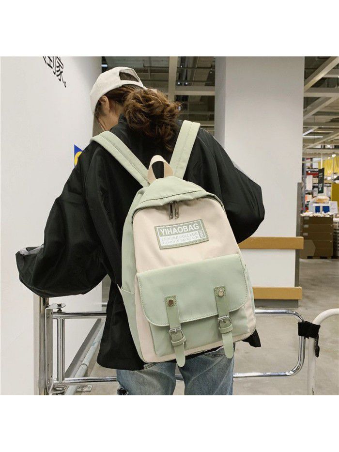 Ins schoolbag Korean version Harajuku wind ulzzang backpack female high school students Forest Department versatile Canvas Backpack trend