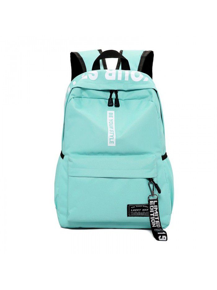 Cross border new leisure backpack nylon solid color student schoolbag backpack wholesale custom Backpack