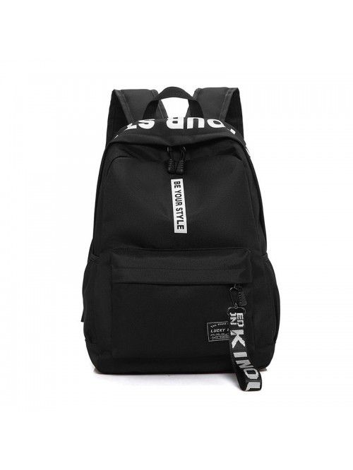 Cross border new leisure backpack nylon solid colo...