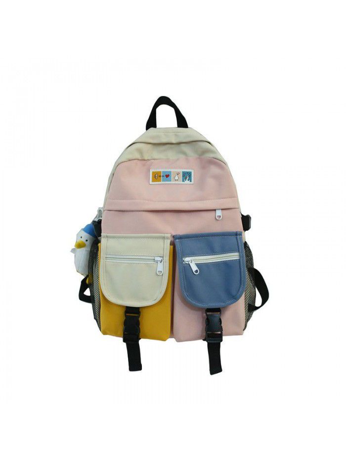 College style, literature and art, color matching, Harajuku students' schoolbags, Korean version, leisure and versatile, University and middle school students' schoolbags, backpacks