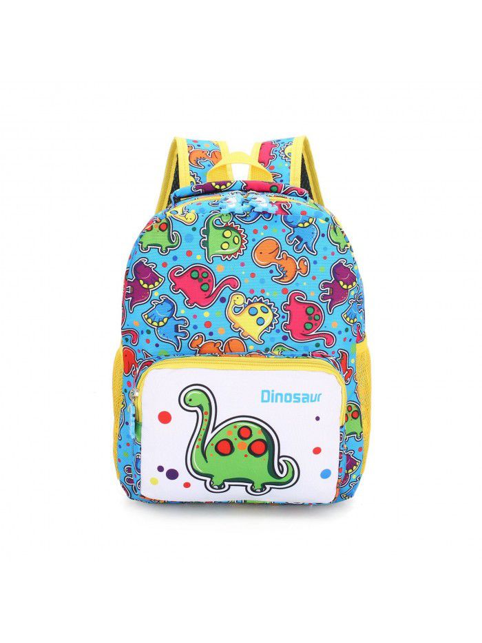 New kindergarten cartoon anti lost schoolbag dinosaur nylon printed children's backpack