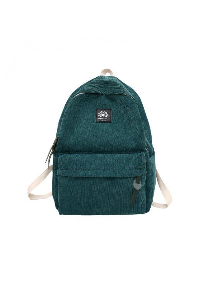  new cross border fashion sports leisure backpack solid cloth student schoolbag backpack can be customized