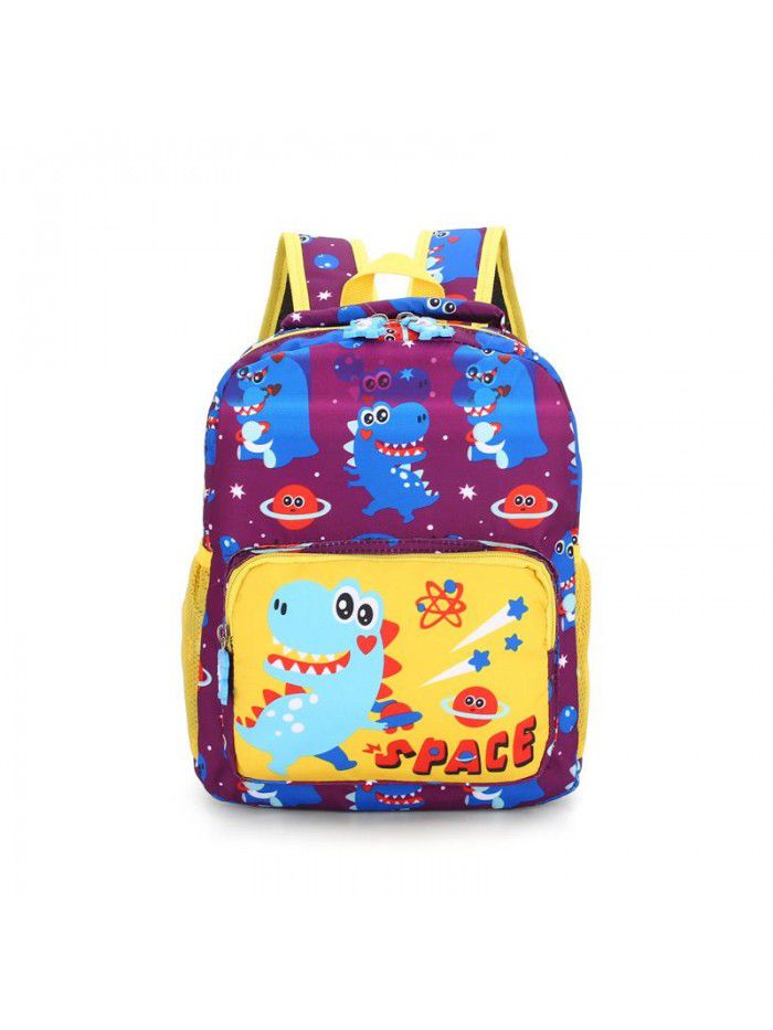 New kindergarten cartoon anti lost schoolbag dinosaur nylon printed children's backpack