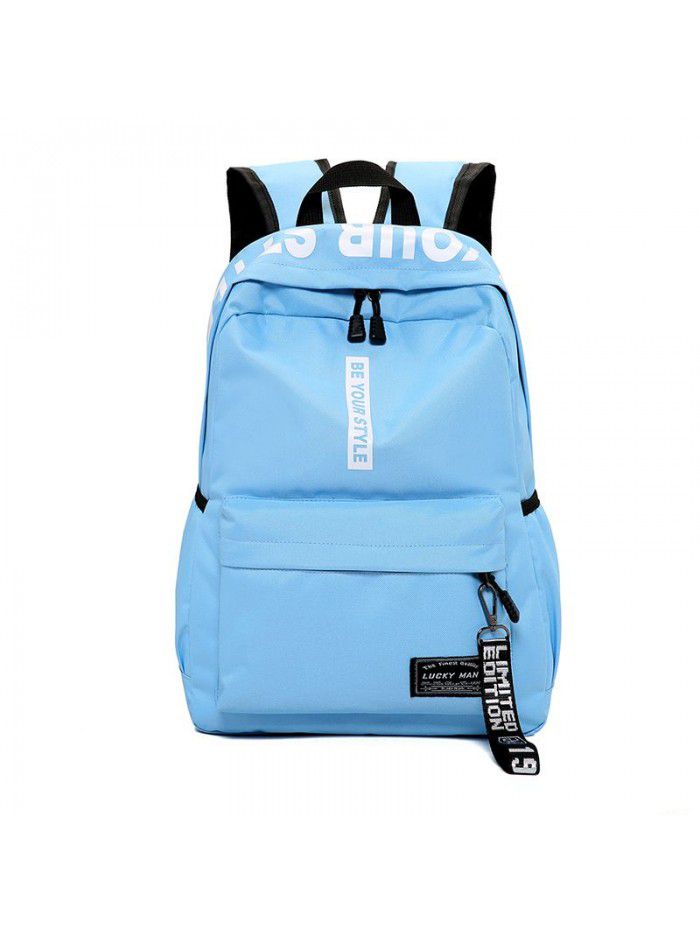 Cross border new leisure backpack nylon solid color student schoolbag backpack wholesale custom Backpack