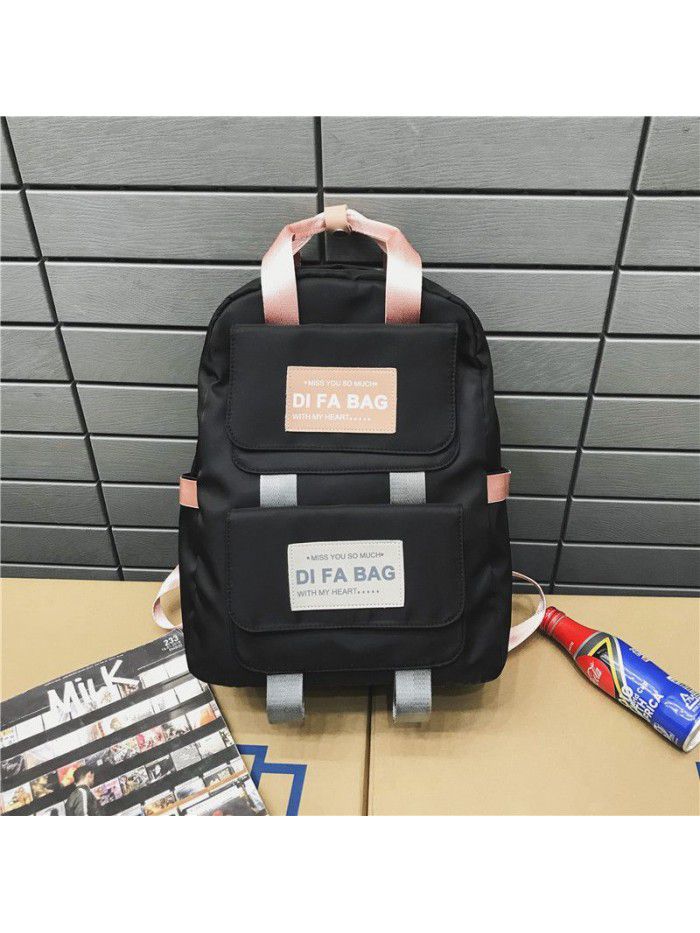 backpack girls' Korean version original home ulzzang versatile simple backpack schoolbag for junior and senior high school students