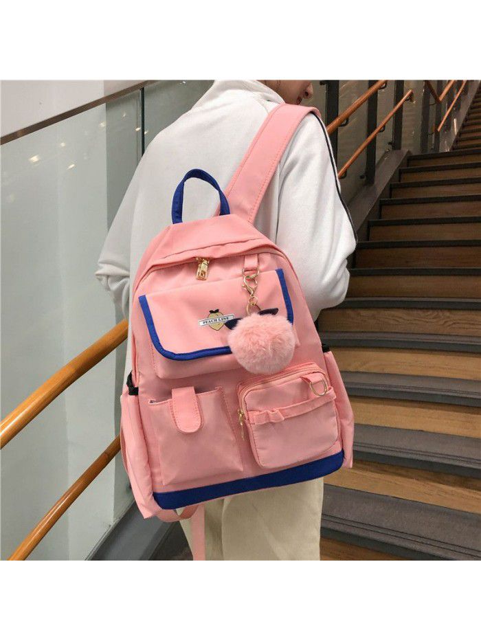 Cross border new nylon lovers backpack junior high school schoolbag trend large capacity outdoor backpack computer bag