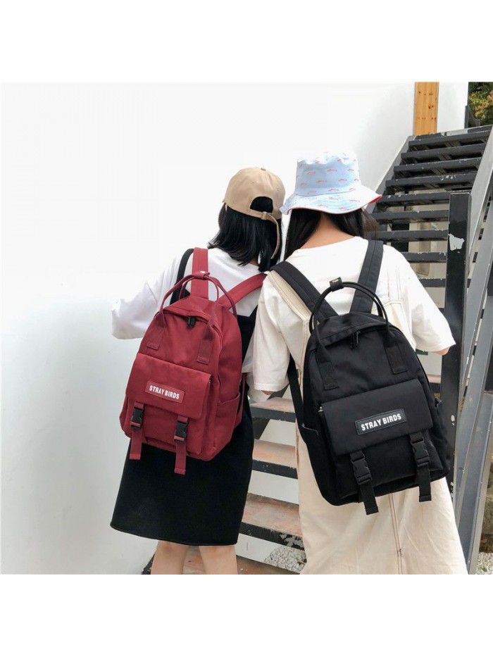 Nylon Backpack 2019 new college style fashion waterproof large capacity portable student schoolbag 