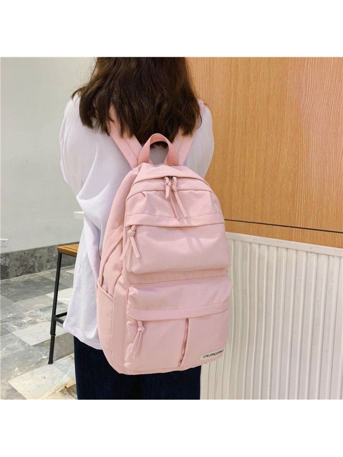 New Student Backpack three piece Korean schoolbag for junior high school students