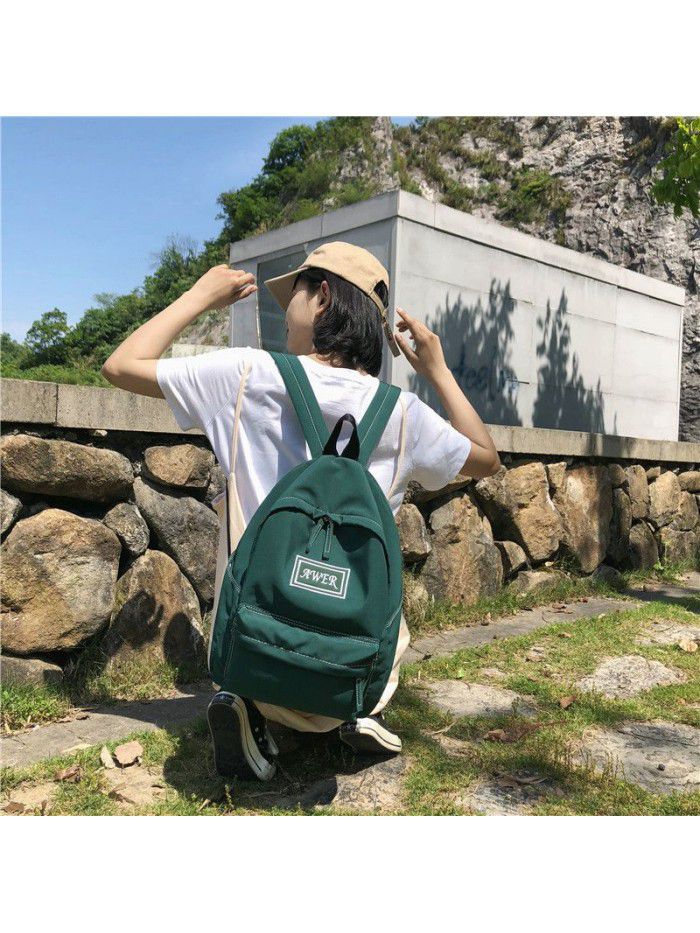 Double shoulder schoolbag 2020 new classic college style solid color large capacity student bag backpack 