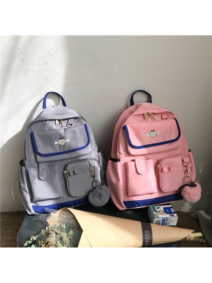 Cross border new nylon lovers backpack junior high school schoolbag trend large capacity outdoor backpack computer bag