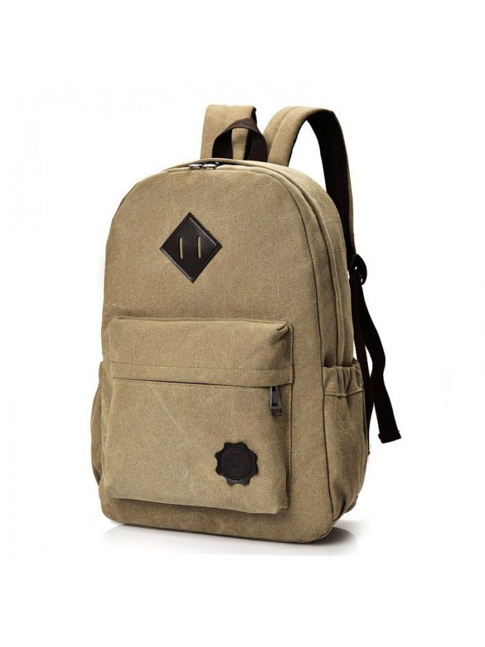 Retro trend canvas bag college style backpack middle school student schoolbag backpack men's and women's common f8007