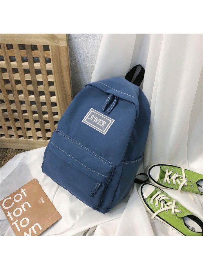 Double shoulder schoolbag 2020 new classic college style solid color large capacity student bag backpack 