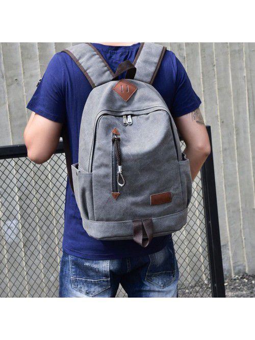 Fashion trend backpack men's casual Canvas Backpac...