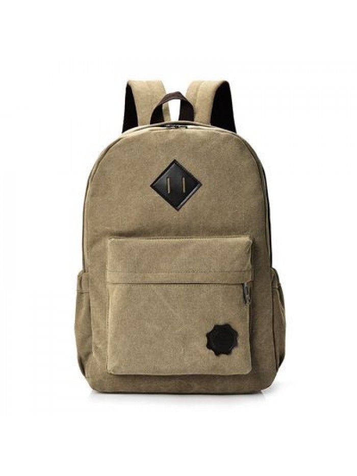 Retro trend canvas bag college style backpack middle school student schoolbag backpack men's and women's common f8007