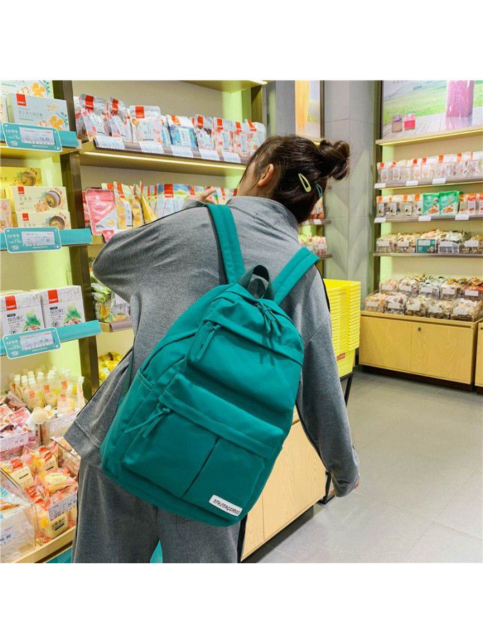 New Student Backpack three piece Korean schoolbag for junior high school students