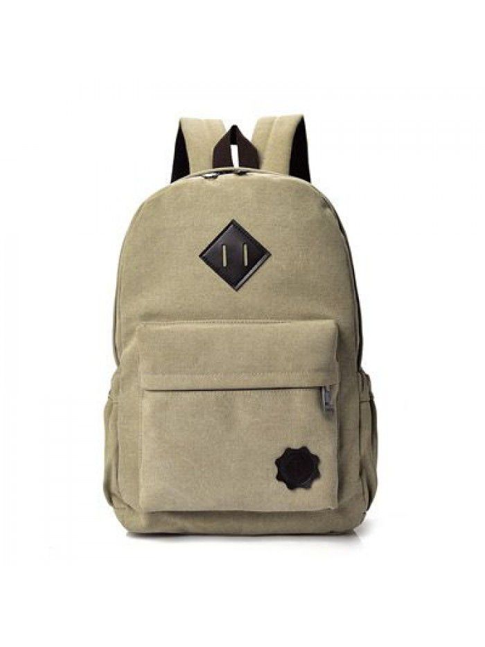 Retro trend canvas bag college style backpack middle school student schoolbag backpack men's and women's common f8007