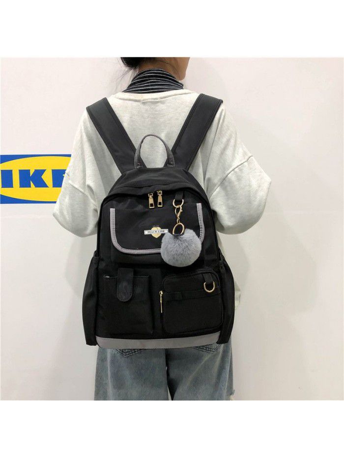 Cross border new nylon lovers backpack junior high school schoolbag trend large capacity outdoor backpack computer bag