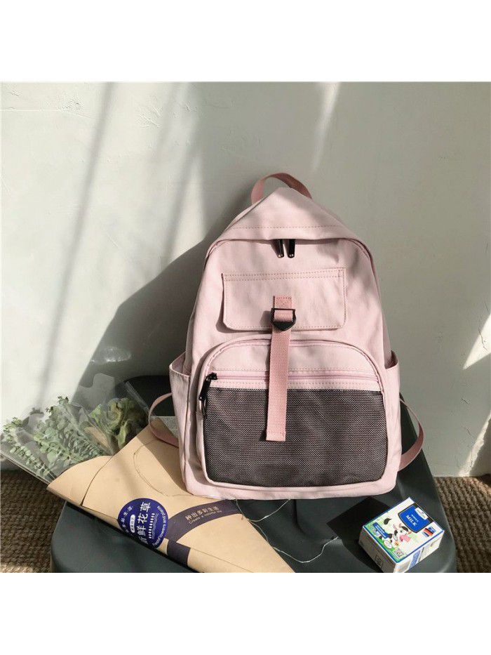 Student Backpack NEW leisure chaoku composite cloth load reducing wear resistant waterproof port wind work clothes men's and women's schoolbag 