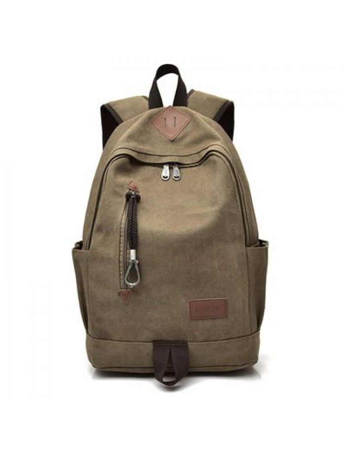 Fashion trend backpack men's casual Canvas Backpack retro travel bag high school student schoolbag men's f8108