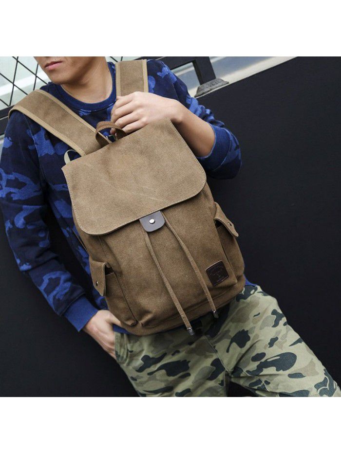 Fashion trend backpack men's and women's casual Canvas Backpack high school students' schoolbag FM9116