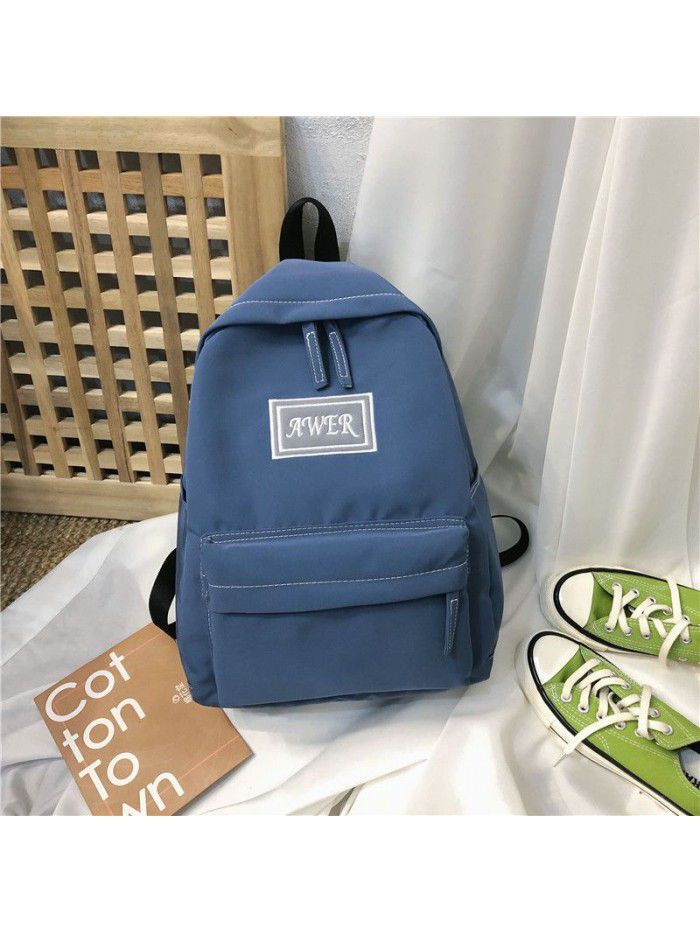 Double shoulder schoolbag 2020 new classic college style solid color large capacity student bag backpack 