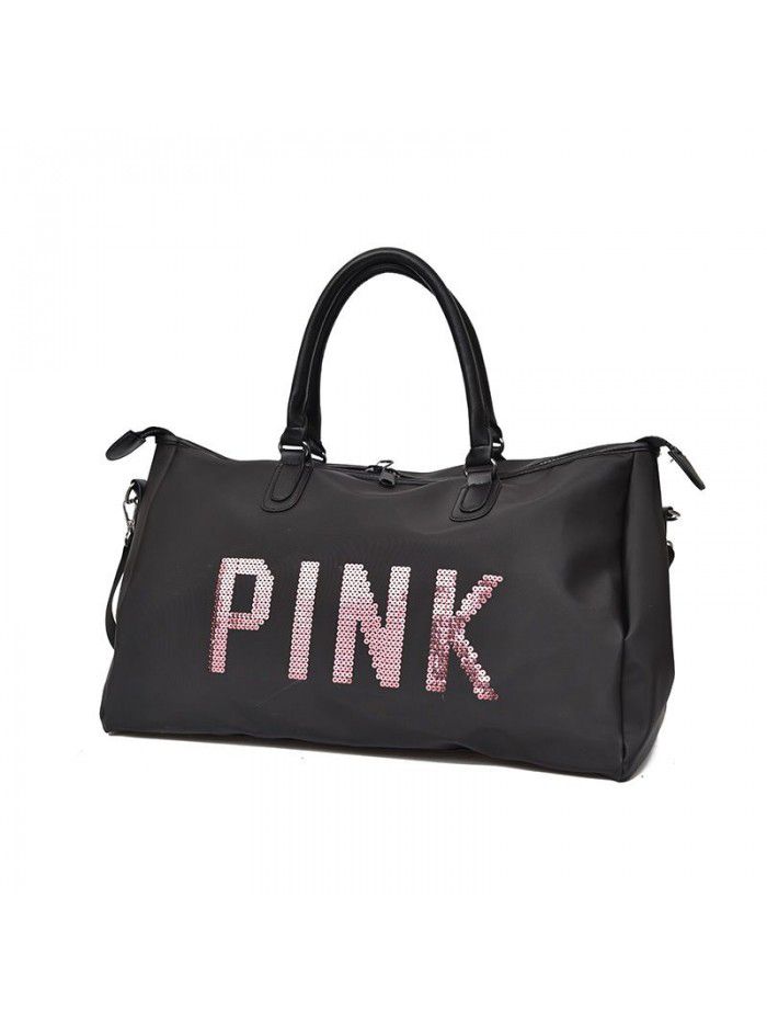 Sequin pink fitness travel bag to order large capacity leisure fashion portable travel bag