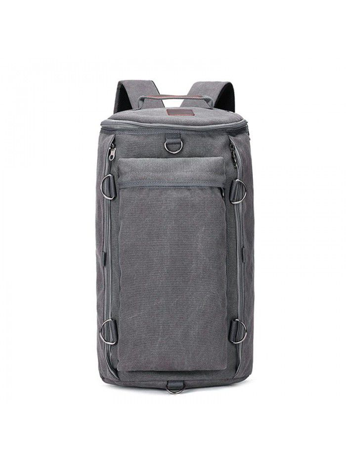 Fashion men's bag large capacity Travel Backpack men's outdoor travel sports cylinder backpack trend canvas schoolbag