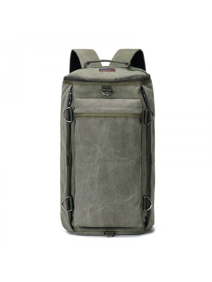 Fashion men's bag large capacity Travel Backpack men's outdoor travel sports cylinder backpack trend canvas schoolbag