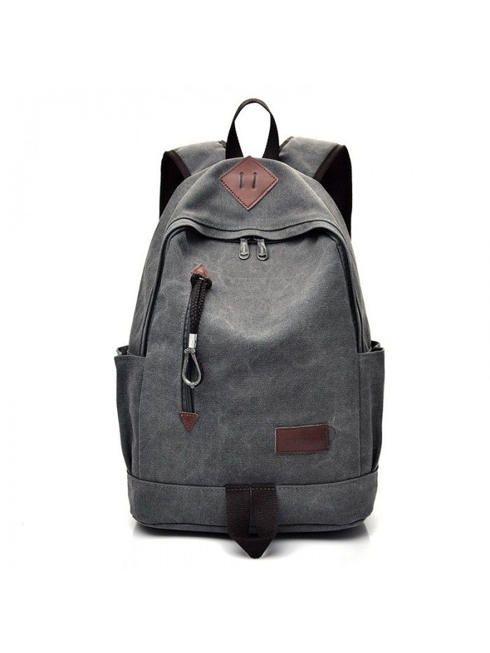 Fashion trend backpack men's casual Canvas Backpack retro travel bag high school student schoolbag men's f8108