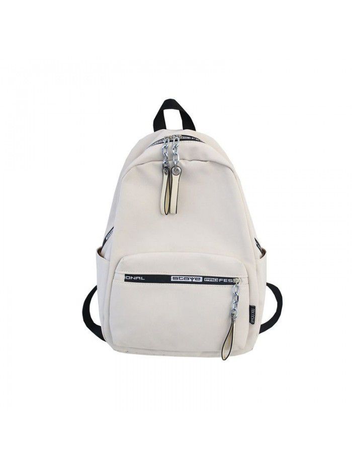  new college style Nylon Backpack simple and fashionable solid color schoolbag for boys and girls can be customized