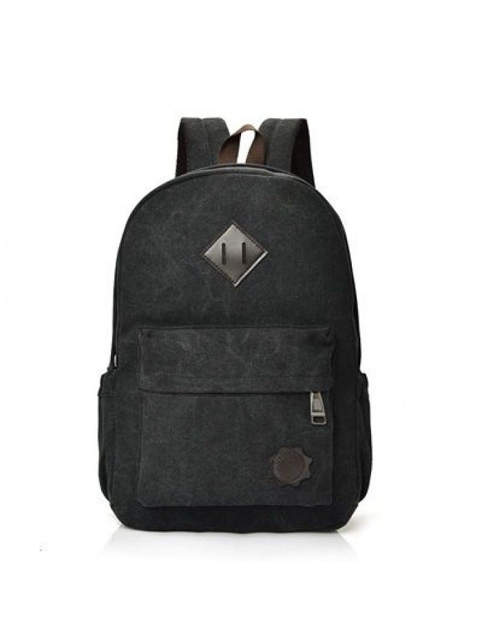 Retro trend canvas bag college style backpack middle school student schoolbag backpack men's and women's common f8007